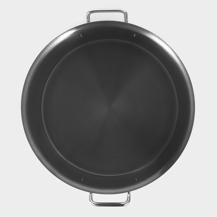 Кастрюля из нержавеющей стали Hanna Kn&ouml;vell, 47 л, d=45 см, h=28 см, толщина 1 мм, дно ТРС, толщина дна 4,6 мм, 201 сталь, металлическая крышка, индукция