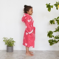 Халат махровый детский Крошка Я «Сердечки» размер 28, цвет розовый, 100% хлопок 360 г/м2 Халат махровый детский Крошка Я «Сердечки» размер 28, цвет розовый, 100% хлопок 360 г/м2
