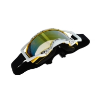 Очки-маска для езды на мототехнике, стекло зеркальное, цвет белый-желтый, ОМ-8 Очки-маска для езды на мототехнике, стекло зеркальное, цвет белый-желтый, ОМ-8