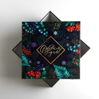 Коробка подарочная &laquo;Новогодняя ботаника&raquo;, 28 х 28 х 15 см, Новый год