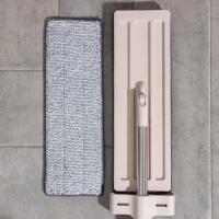 Швабра для мытья пола с вертикальным отжимом Доляна, 35&times;14&times;125 см, стальная ручка, микрофибра, дополнительная насадка