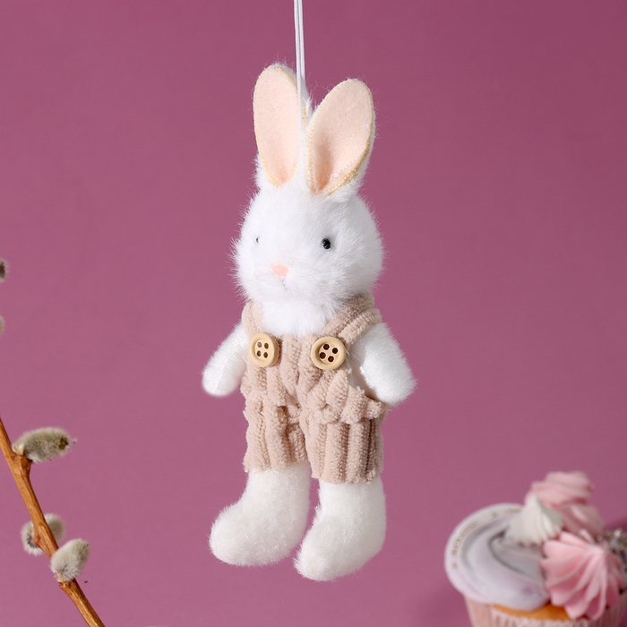 Мягкая игрушка «Зайчик» на подвесе, 14 см, цвет МИКС Мягкая игрушка «Зайчик» на подвесе, 14 см, цвет МИКС
