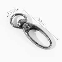 Карабин металлический, 38 × 12 мм / 10 × 1 мм, 6 шт, цвет чёрный никель Карабин металлический, 38 × 12 мм / 10 × 1 мм, 6 шт, цвет чёрный никель