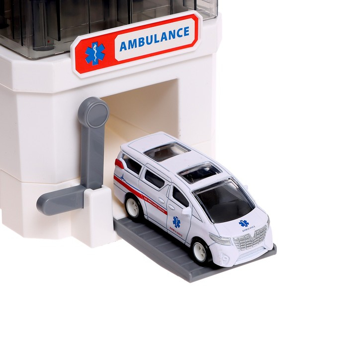 Парковка &laquo;Скорая помощь&raquo;, с 2 машинками, свет и звук