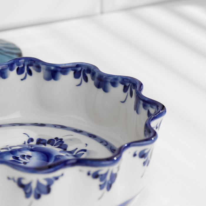 Салатник &laquo;Ромашка&raquo;, средний, D=17,5 см, H=5 см, гжель