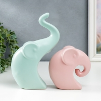 Сувенир керамика "Два слона" пастель матовый набор 2 шт 12х12 22х13 см Сувенир керамика "Два слона" пастель матовый набор 2 шт 12х12 22х13 см