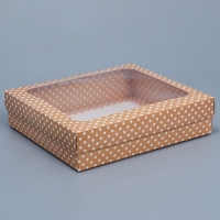 Коробка подарочная, упаковка, &laquo;Горошек&raquo; , 23.5 х 20.5 х 5.5 см
