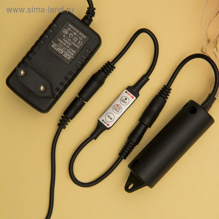 Гирлянда «Конский хвост» 15 нитей по 1.5 м, IP20, серебристая нить, 225 LED, свечение белое, 8 режимов, 12 В Гирлянда «Конский хвост» 15 нитей по 1.5 м, IP20, серебристая нить, 225 LED, свечение белое, 8 режимов, 12 В