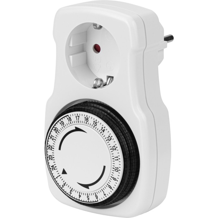 Таймер розеточный REV, механический, 3680 Вт, до 96 вкл./выкл. сутки, интервал 15 мин.,белый Таймер розеточный REV, механический, 3680 Вт, до 96 вкл./выкл. сутки, интервал 15 мин.,белый