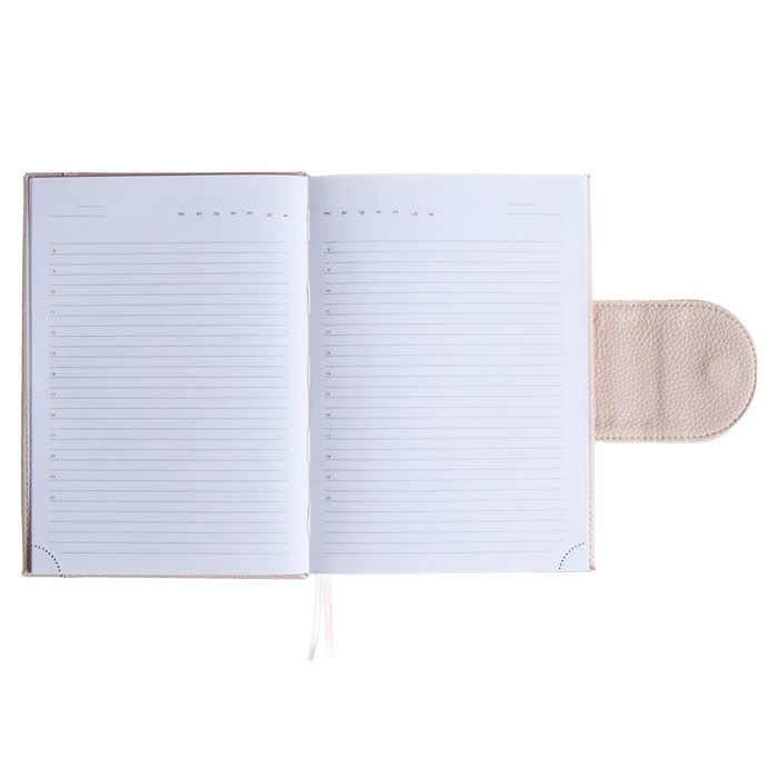 Ежедневник недатированный A5, 160 листов, deVENTE.Contea, твёрдая обложка из искусственной кожи с поролоном, розовый