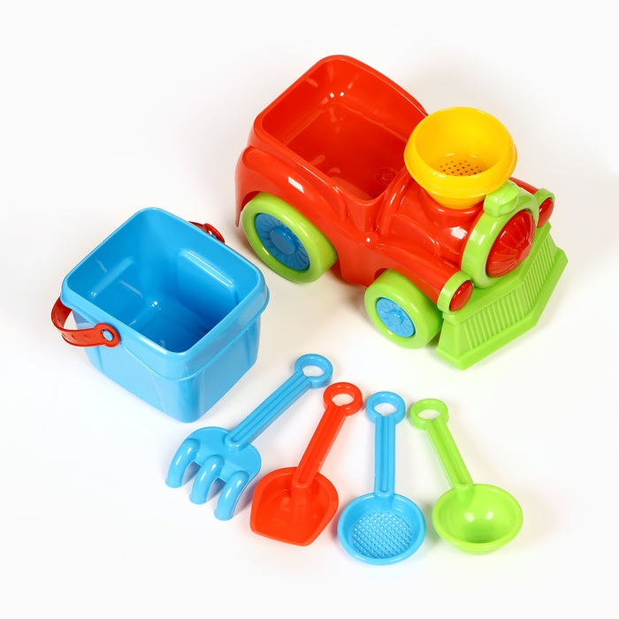 Набор детский Набор детский "Игрушки для песочницы": паровоз, лопатки, МИКС