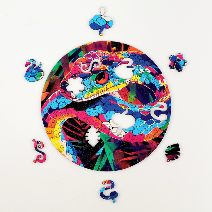 Пазлы фигурные деревянные &laquo;Змея в джунглях&raquo;, 117 элементов, символ года 2025