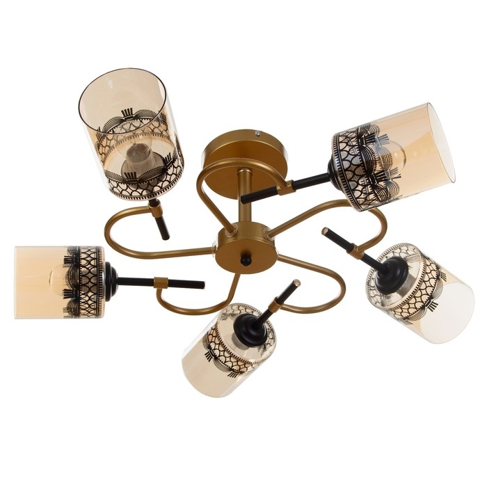 Люстра Люстра "Марси" 5хЕ27 40Вт черно-золотой 60х60х27 см BayerLux