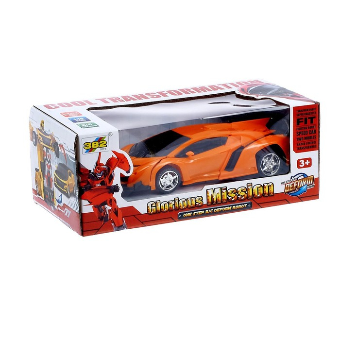 Робот радиоуправляемый &laquo;Ламбо&raquo;, трансформируется с пульта, масштаб 1:18, цвет оранжевый