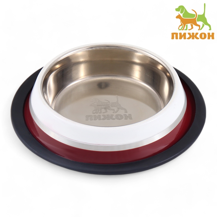 Миска с нескользящим основанием, 225 мл, коричнево-белая Миска с нескользящим основанием, 225 мл, коричнево-белая