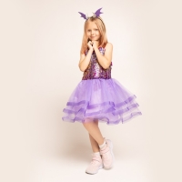 Карнавальный набор &laquo;Дракончик&raquo;: фиолетовое платье, ободок