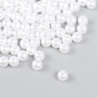 Набор бусин "Рукоделие" пластик, диаметр 6 мм, 25 гр, снежно-белый Набор бусин "Рукоделие" пластик, диаметр 6 мм, 25 гр, снежно-белый