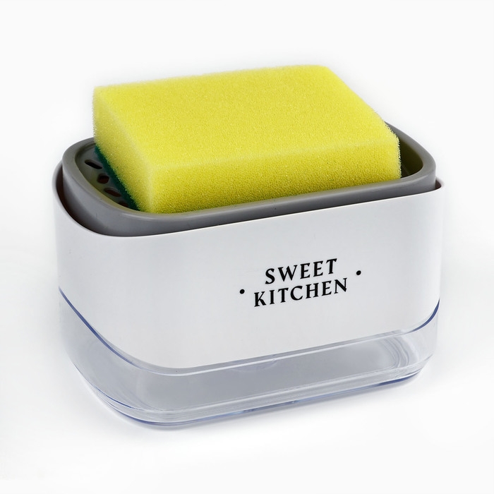 Дозатор для моющего средства кухонный &laquo;Sweet kitchen&raquo;, с подставкой для губки, 14 х 10 см.