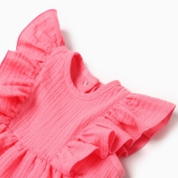 Боди с рюшей Крошка Я "Муслин", рост 68-74 см, цвет розовый