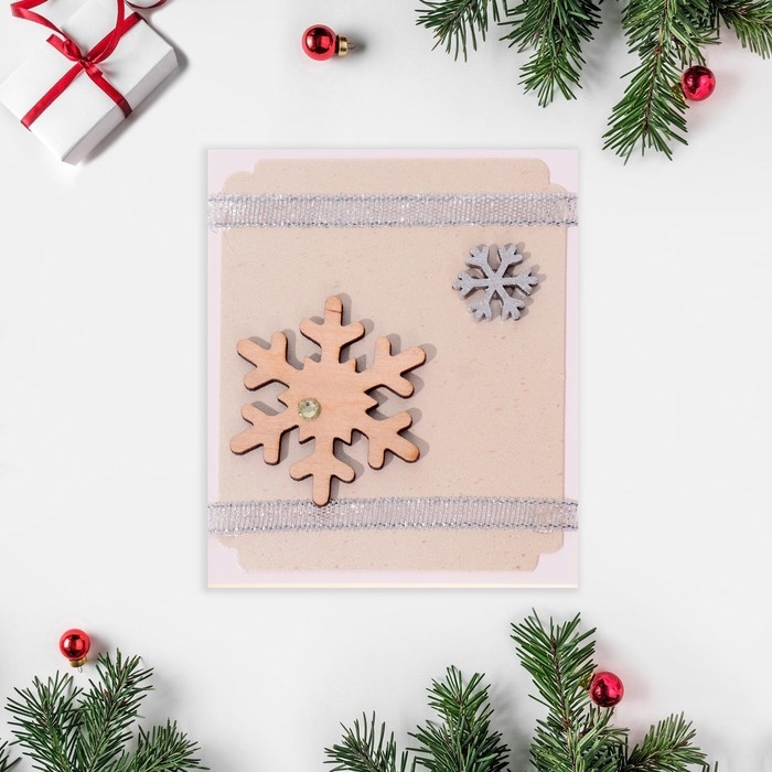 Мини-открытка Мини-открытка "Снежинка" полосы, ручная работа