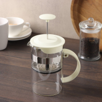 Чайник заварочный френч - пресс Доляна &laquo;Гарсон&raquo;, 800 мл, стекло, цвет молочный