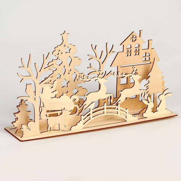 Новогодние заготовки для творчества. Украшение для дома &laquo;Новый год! Оленья упряжка&raquo;