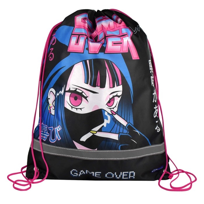 Мешок для обуви 480 х 360 мм, Феникс, сублимация, светоотражающая полоса, Мешок для обуви 480 х 360 мм, Феникс, сублимация, светоотражающая полоса, "Кибер-аниме"