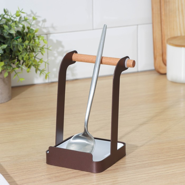 Подставка под ложку Доляна &laquo;Лофт&raquo;, цвет коричневый