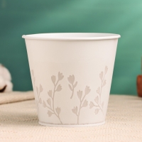 Кашпо "Ведерко Ландыши" белое, 12х12х11см Кашпо "Ведерко Ландыши" белое, 12х12х11см