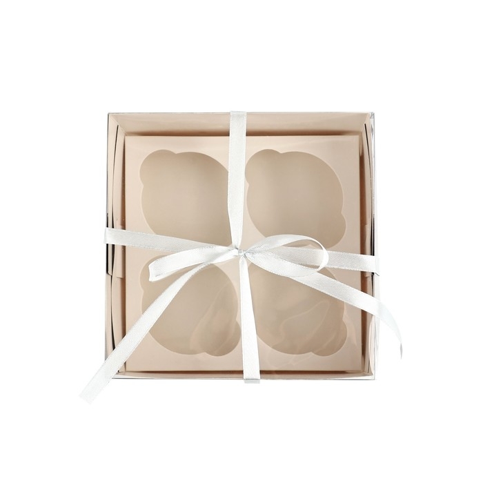 Коробка для капкейков, кондитерская упаковка, 4 ячейки &laquo;Для тебя особенный подарок&raquo;, 16 х 16 х 10 см