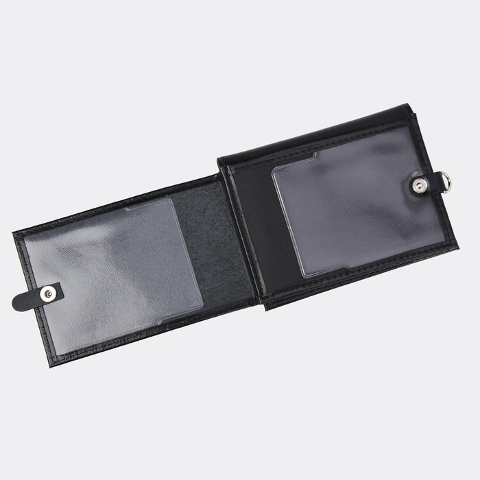 Обложка для удостоверения и автодокументов на кнопке, цвет чёрный Обложка для удостоверения и автодокументов на кнопке, цвет чёрный