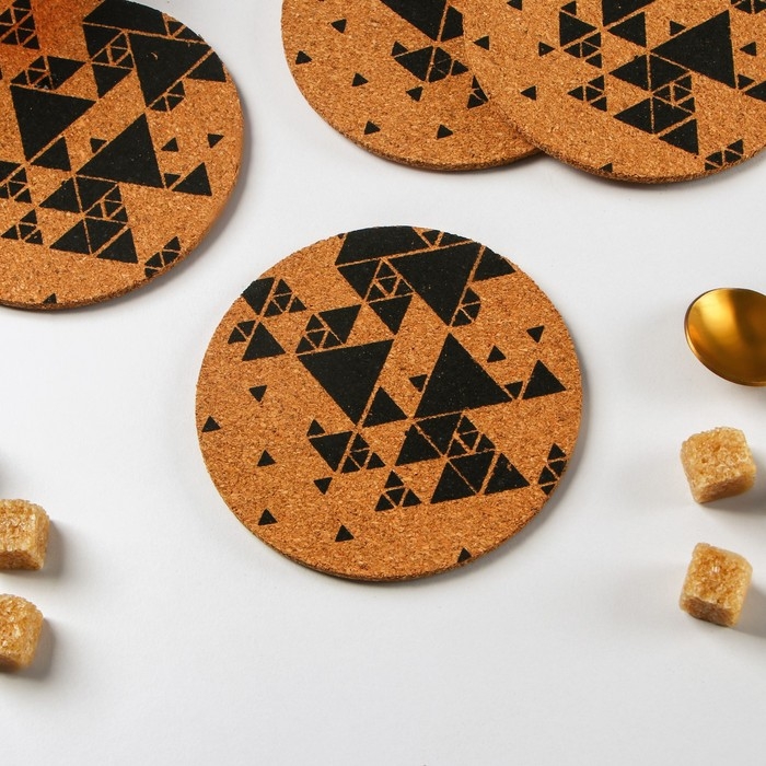 Набор подставок под горячее Доляна &laquo;Треугольники&raquo;, 6 шт, d=10 см