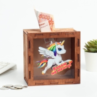 Копилка "Коплю на мечту!" единорог, 14х14х8 см Копилка "Коплю на мечту!" единорог, 14х14х8 см