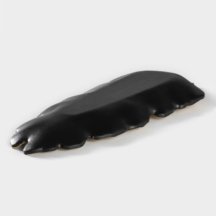 Блюдо для фруктов Доляна «Золотой лист», 38,5×15,5 см, цвет золотой с чёрным Блюдо для фруктов Доляна «Золотой лист», 38,5×15,5 см, цвет золотой с чёрным