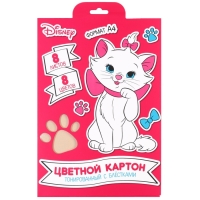 Картон цветной с блёстками, А4, 8 листов, 8 цветов, немелованный, двусторонний, в папке, 250 г/м², Коты Аристократы Картон цветной с блёстками, А4, 8 листов, 8 цветов, немелованный, двусторонний, в папке, 250 г/м², Коты Аристократы