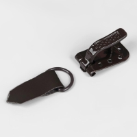 Крючки пришивные, металлические, для верхней одежды, 5 &times; 1,5 см, 6 шт, цвет коричневый