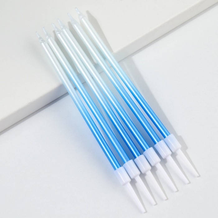 Свечи для торта &laquo;В твой особенный день&raquo;, синие, 6 шт., 13 х 0,4 см