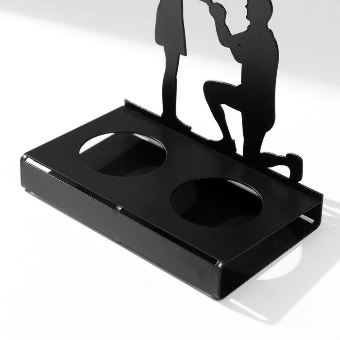 Подсвечник металл на 2 свечи Подсвечник металл на 2 свечи "Предложение" чёрный 12,5х12х6,8 см