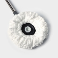 Швабра для мытья пола Доляна, телескопическая стальная ручка 80-115 см, насадка из микрофибры 87&times;16 см, цвет серый