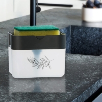 Дозатор для моющего средства кухонный «Sweet home»,с подставкой для губки, серый, 12 х 10,5 см. Дозатор для моющего средства кухонный «Sweet home»,с подставкой для губки, серый, 12 х 10,5 см.