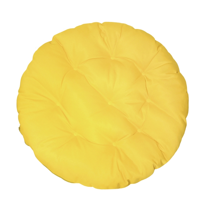 Подушка круглая на кресло непромокаемая D60 см, цвет жёлтый, грета 20%, полиэстер 80% Подушка круглая на кресло непромокаемая D60 см, цвет жёлтый, грета 20%, полиэстер 80%