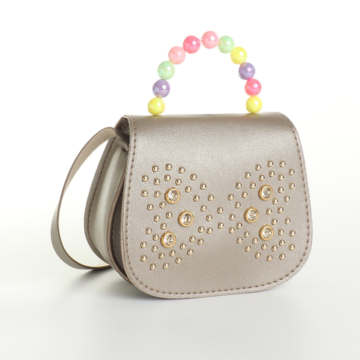 Сумка детская для девочки на клапане «Выбражулька», цвет золотой Сумка детская для девочки на клапане «Выбражулька», цвет золотой