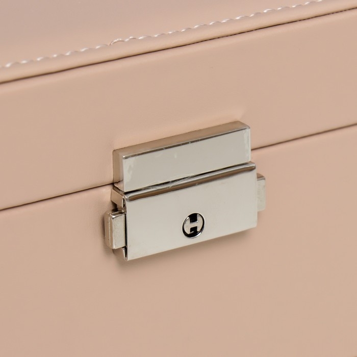 Шкатулка кожзам для украшений Шкатулка кожзам для украшений "Кремовая матовая" 9х23х17 см