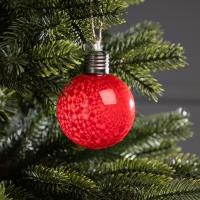 Елочный шар &laquo;Огненный шар&raquo; d=8 см, 1 LED, LR44x3 (в комплекте), свечение тёплое белое