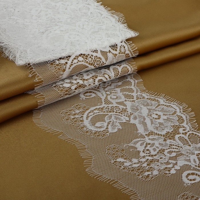 Кружево реснички, 155 мм &times; 3 &plusmn; 0,5 м, цвет белый