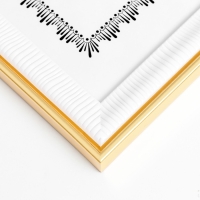 Фоторамка пластик формат А4 "Неровные полоски" белая с золотой обводкой 32,6х24 см