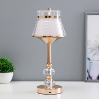 Настольная лампа сенсорная "Кадди" LED 3Вт 3000-6000К USB АКБ диммер золото 14х14х36 см Настольная лампа сенсорная "Кадди" LED 3Вт 3000-6000К USB АКБ диммер золото 14х14х36 см