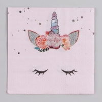 Салфетки бумажные &laquo;Твой единорожка&raquo;, 25 &times; 25, набор 20 шт.