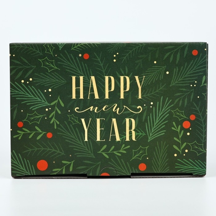 Коробка подарочная новогодняя складная «С новым годом», 22 х 15 х 10 см, Новый год Коробка подарочная новогодняя складная «С новым годом», 22 х 15 х 10 см, Новый год