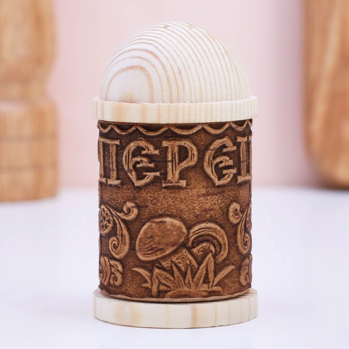 Набор для специй &laquo;Тиснёный&raquo;, с зубочистками, береста